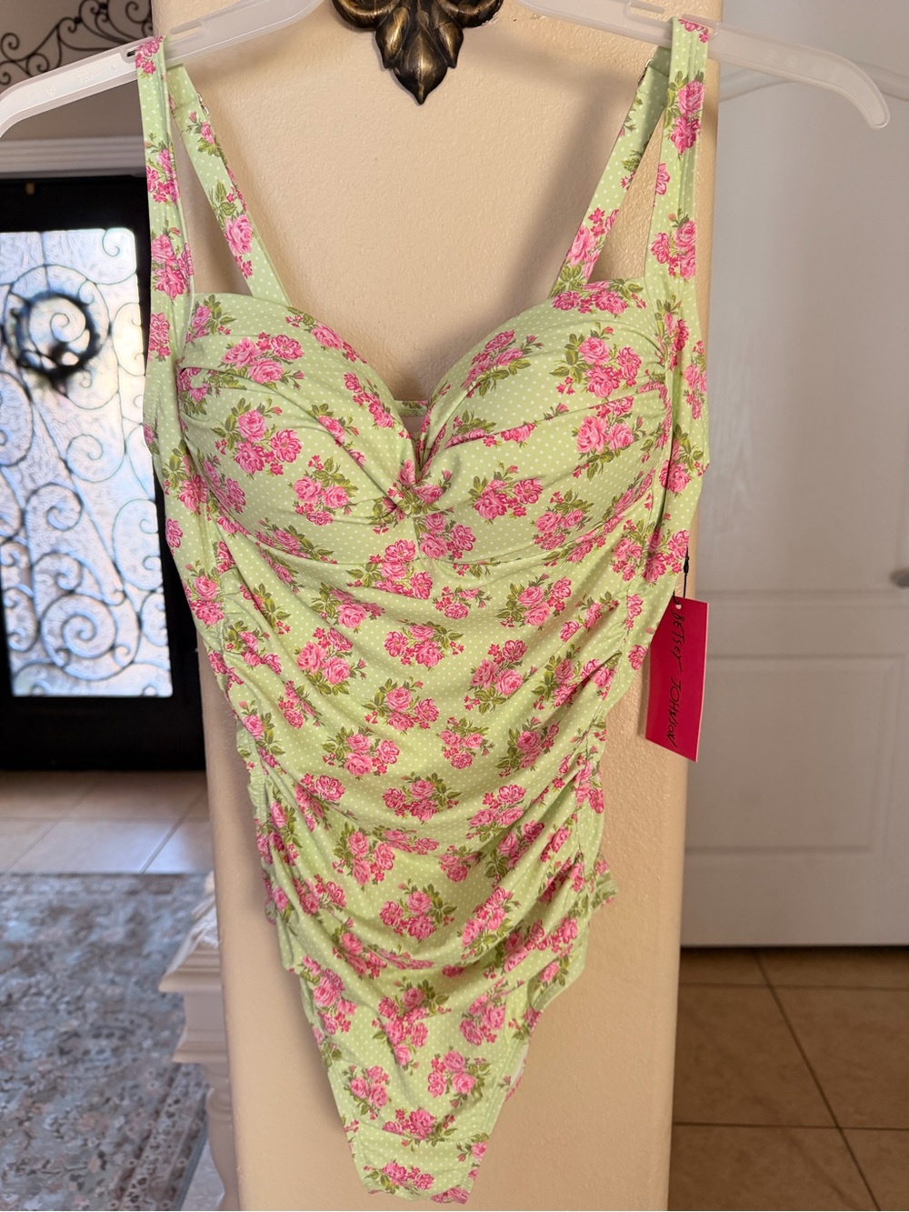 Betsey Johnson Mint Green Floral One-Piece
